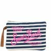 ( Neue Saison ) MC2 Saint Barth LIN61 RIGATINO BLUE Gestreifte 'Parisienne' Clutch Damen