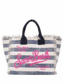 MC2 Saint Barth VANI001 RIGA BLU Gestreifter 'Vanity' Shopper Damen