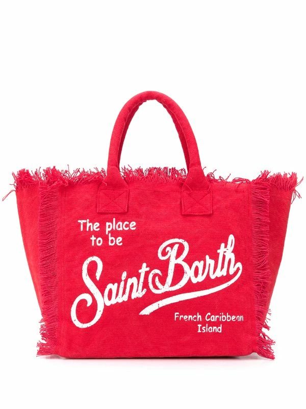 MC2 Saint Barth ROSSO Strandtasche Mit Logo Damen 3 MC2 Saint Barth ROSSO Strandtasche Mit Logo Damen