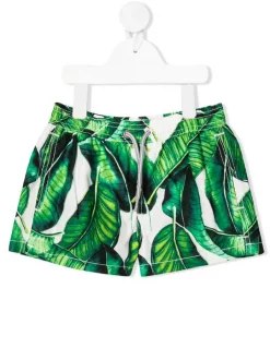 MC2 Saint Barth BANANA LEAVES Badeshorts Mit Bananen-Print Kids