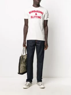 MC2 Saint Barth 11 Avorio-rosso T-Shirt Mit Slogan Herren -MC2 Saint Barth Geschäft 16028983 30014736 600