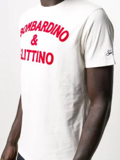 MC2 Saint Barth 11 Avorio-rosso T-Shirt Mit Slogan Herren -MC2 Saint Barth Geschäft 16028983 30014737 600