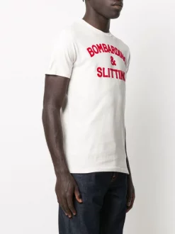 MC2 Saint Barth 11 Avorio-rosso T-Shirt Mit Slogan Herren -MC2 Saint Barth Geschäft 16028983 30014738 600