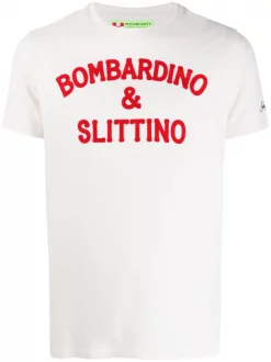 MC2 Saint Barth 11 Avorio-rosso T-Shirt Mit Slogan Herren