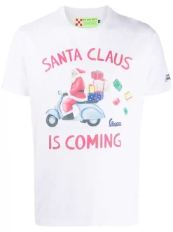 MC2 Saint Barth T-Shirt Mit Weihnachts-Slogan Herren
