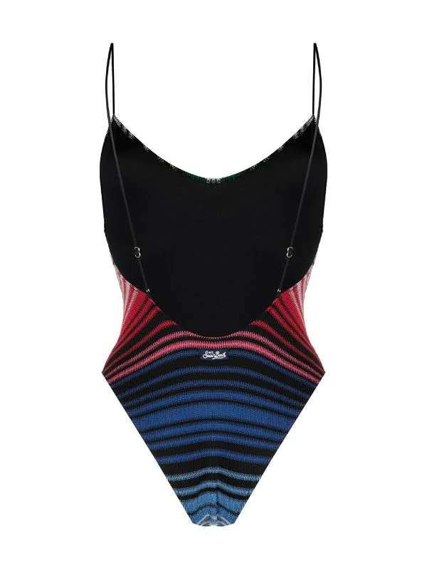 MC2 Saint Barth X0032 MULTICOLOR Gestreifter Badeanzug Damen 4 MC2 Saint Barth X0032 MULTICOLOR Gestreifter Badeanzug Damen – Bild 2