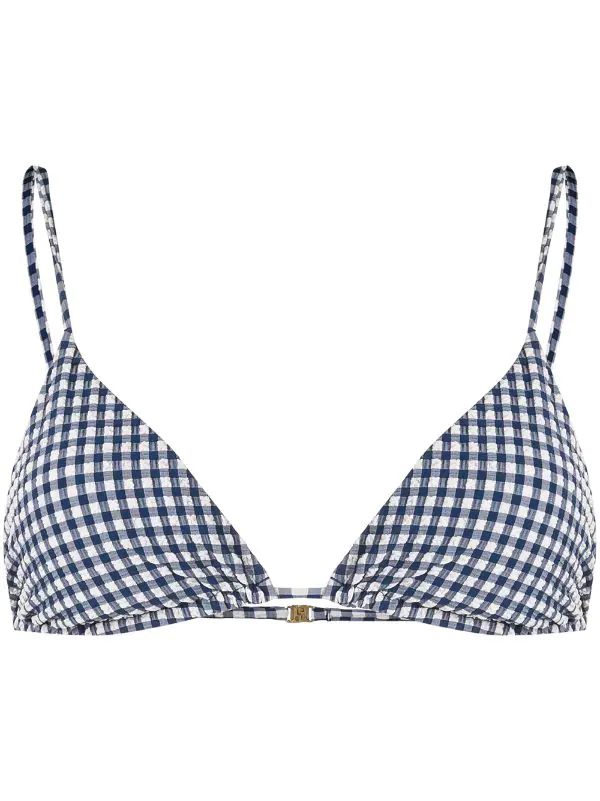 MC2 Saint Barth Triangel-Top Mit Print WRINKLE VICHY BLU 3 MC2 Saint Barth Triangel-Top Mit Print WRINKLE VICHY BLU