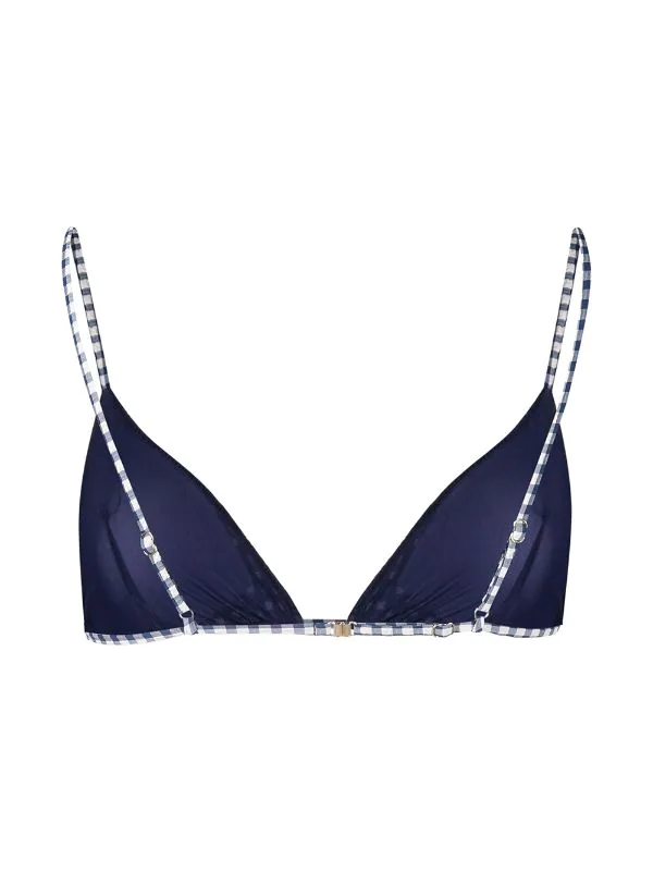 MC2 Saint Barth Triangel-Top Mit Print WRINKLE VICHY BLU 4 MC2 Saint Barth Triangel-Top Mit Print WRINKLE VICHY BLU – Bild 2