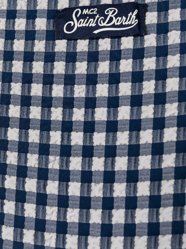 MC2 Saint Barth WRINKLE VICHY BLU Brazilian-Bikinihöschen Damen 5 MC2 Saint Barth WRINKLE VICHY BLU Brazilian-Bikinihöschen Damen – Bild 3