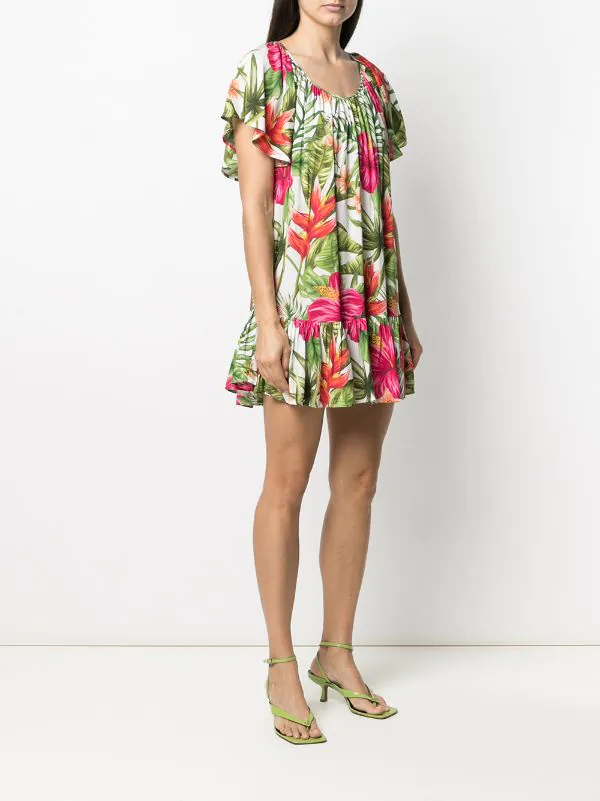 MC2 Saint Barth VINTAGE TROPICAL 01 Minikleid Mit Falten Damen 5 MC2 Saint Barth VINTAGE TROPICAL 01 Minikleid Mit Falten Damen – Bild 3