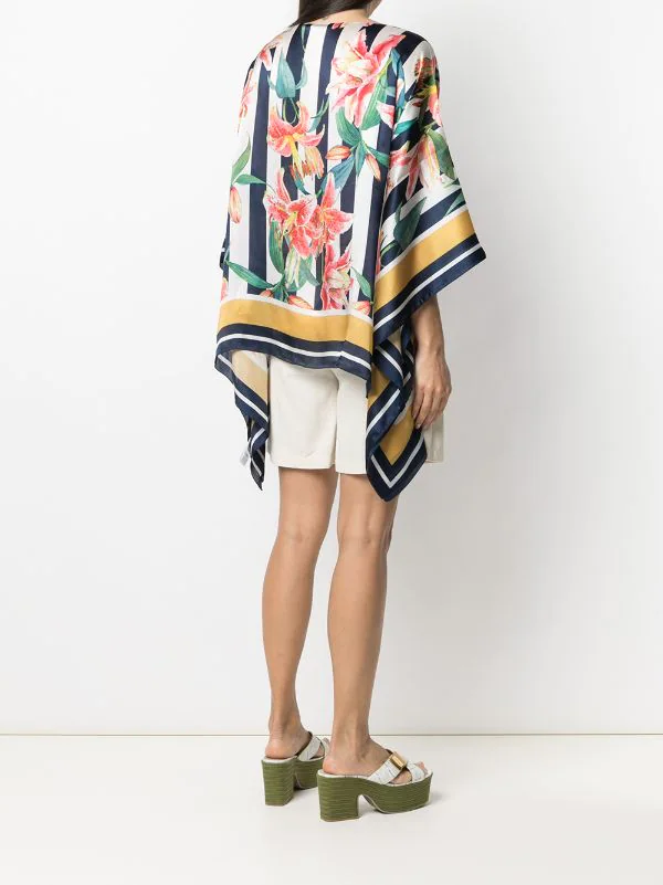 MC2 Saint Barth HIBISCUS STRIPE 0161 Kaftan Aus Seide Damen 6 MC2 Saint Barth HIBISCUS STRIPE 0161 Kaftan Aus Seide Damen – Bild 4