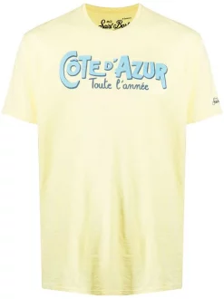 MC2 Saint Barth COTE ANNEE 92 YELLOW T-Shirt Mit "Cote D'Azur"-Print Herren