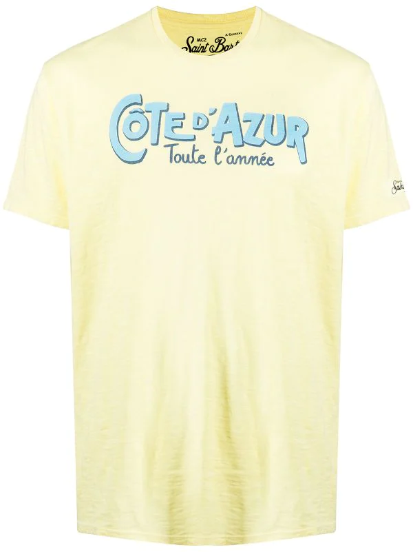 MC2 Saint Barth COTE ANNEE 92 YELLOW T-Shirt Mit "Cote D'Azur"-Print Herren 3 MC2 Saint Barth COTE ANNEE 92 YELLOW T-Shirt Mit "Cote D'Azur"-Print Herren