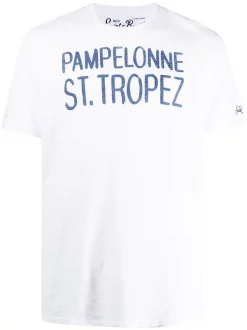 MC2 Saint Barth WHITE T-Shirt Mit Logo-Print Herren