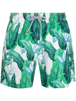 MC2 Saint Barth Badeshorts Mit Blatt-Print Herren