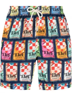 MC2 Saint Barth Badeshorts Mit Muschel-Print SB TOBACCO