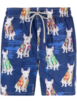 MC2 Saint Barth ETHAN PALM 61 Badeshorts Mit Hunde-Print Herren