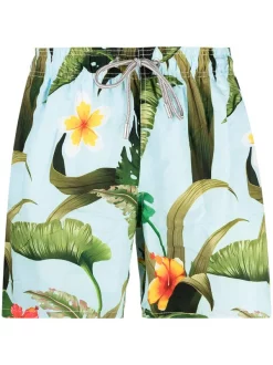 MC2 Saint Barth Banana-Leaves Badeshorts Herren