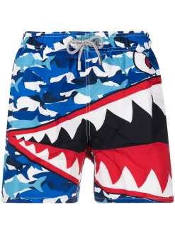 MC2 Saint Barth ARMYSHARK MIMETIC 31 Mimetic Badeshorts Mit Hai-Print Herren