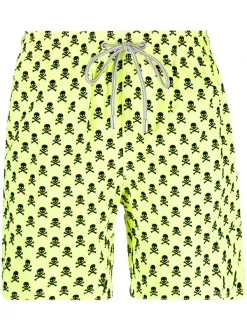 MC2 Saint Barth MORMONT 9400 Badeshorts Mit Totenkopf-Print Herren