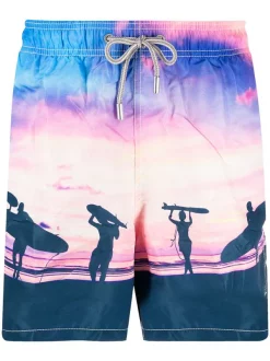 MC2 Saint Barth SURFER SUNSET Badeshorts Mit Sonnenuntergang Herren