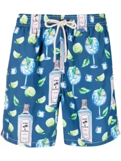 ( Positively Conscious ) MC2 Saint Barth GIN FLAVOR 61 Badeshorts Mit Gin-Print Herren
