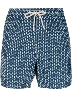 ( Neue Saison ) MC2 Saint Barth ANCHOR TIE 61 Badeshorts Mit Anker-Print Herren