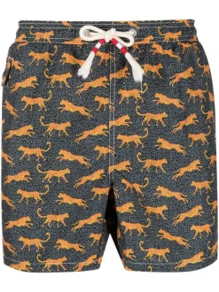 ( Neue Saison ) MC2 Saint Barth Badeshorts Mit Leoparden-Print LEOPARD ANML 00