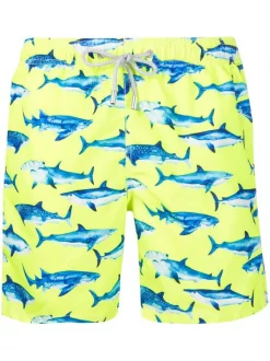 ( Neue Saison ) MC2 Saint Barth Badeshorts Mit Hai-Print SHARKSENTION94 YELLOW