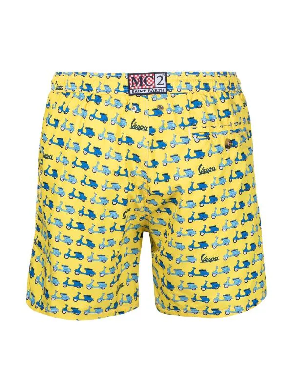 ( Neue Saison ) MC2 Saint Barth MINI VESPA91 YELLOW Badeshorts Mit Vespa-Print Herren 4 ( Neue Saison ) MC2 Saint Barth MINI VESPA91 YELLOW Badeshorts Mit Vespa-Print Herren – Bild 2