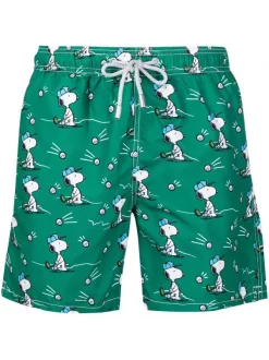 ( Neue Saison ) MC2 Saint Barth Badeshorts Mit Snoopy-Print GOLF GAME51 GREEN