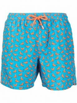 ( Neue Saison ) MC2 Saint Barth BABY SEAL3185 LIGHT BLUE Badeshorts Mit Robben-Print Herren
