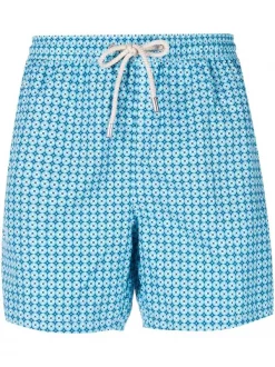 ( Neue Saison ) MC2 Saint Barth Badeshorts Mit Geometrischem Print 02583B BLUE