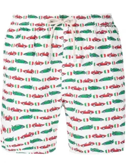 ( Neue Saison ) MC2 Saint Barth 01040B WHITE Badeshorts Mit Auto-Print Herren