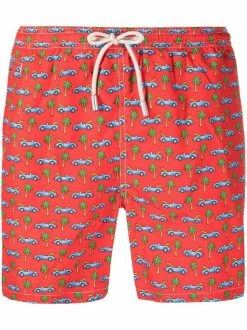 ( Neue Saison ) MC2 Saint Barth Badeshorts Mit Palmen-Print Herren