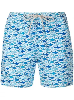 ( Neue Saison ) MC2 Saint Barth Badeshorts Mit Hai-Print Herren