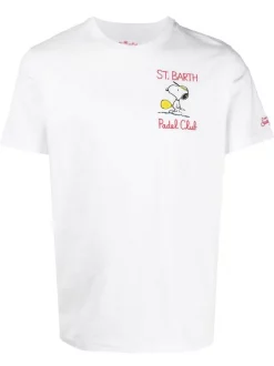 ( Neue Saison ) MC2 Saint Barth 00796B EMB SNOOPY PADEL 01N X Peanuts™ Snoopy Padel Club T-Shirt Herren