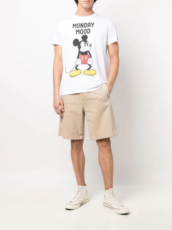 ( Neue Saison ) MC2 Saint Barth 02533B MICKEY MONDAY 01N X Disney T-Shirt Mit Slogan-Print Herren 4 ( Neue Saison ) MC2 Saint Barth 02533B MICKEY MONDAY 01N X Disney T-Shirt Mit Slogan-Print Herren – Bild 2