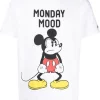 ( Neue Saison ) MC2 Saint Barth 02533B MICKEY MONDAY 01N X Disney T-Shirt Mit Slogan-Print Herren