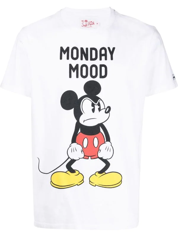 ( Neue Saison ) MC2 Saint Barth 02533B MICKEY MONDAY 01N X Disney T-Shirt Mit Slogan-Print Herren 3 ( Neue Saison ) MC2 Saint Barth 02533B MICKEY MONDAY 01N X Disney T-Shirt Mit Slogan-Print Herren