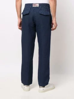 ( Neue Saison ) MC2 Saint Barth 61 BLUE NAVY Leinenhose Mit Geradem Bein Damen -MC2 Saint Barth Geschäft 18234351 38868902 600