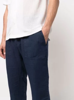 ( Neue Saison ) MC2 Saint Barth 61 BLUE NAVY Leinenhose Mit Geradem Bein Damen -MC2 Saint Barth Geschäft 18234351 38870592 600