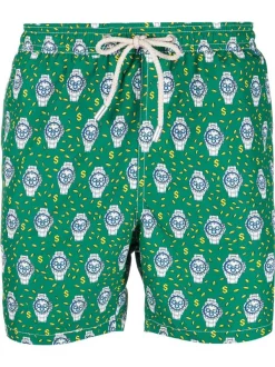 ( Neue Saison ) MC2 Saint Barth Badeshorts Mit Uhren-Print Herren