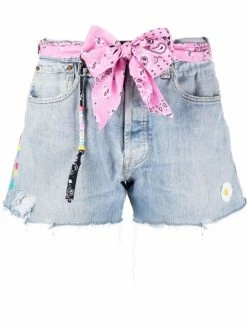 ( Neue Saison ) MC2 Saint Barth Jeans-Shorts Im Distressed-Look DEN JUMBO FOULARD 00