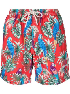( Neue Saison ) MC2 Saint Barth Badeshorts Mit Blattmuster Herren