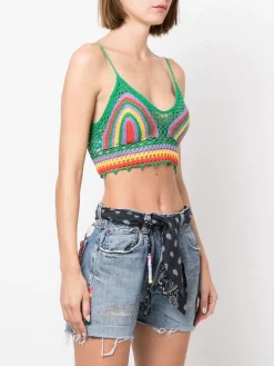 ( Neue Saison ) MC2 Saint Barth Gehäkeltes Cropped-Top 02913B GREEN -MC2 Saint Barth Geschäft 18263316 39192333 600