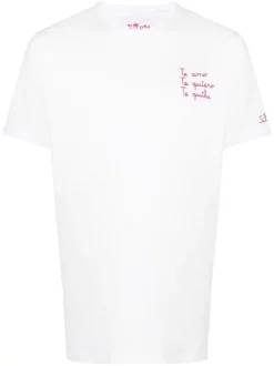 ( Neue Saison ) MC2 Saint Barth EMB TE QUILA 01N Besticktes T-Shirt Herren