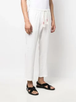 ( Neue Saison ) MC2 Saint Barth 00311B 01 WHITE Gerade Hose Mit Logo-Patch Herren -MC2 Saint Barth Geschäft 18315645 39453687 600