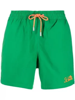 ( Neue Saison ) MC2 Saint Barth EMB SB PALM 57 Badeshorts Mit Logo-Stickerei Herren