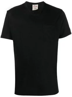 ( Neue Saison ) MC2 Saint Barth 00825B 00 BLACK T-Shirt Aus Leinen Herren